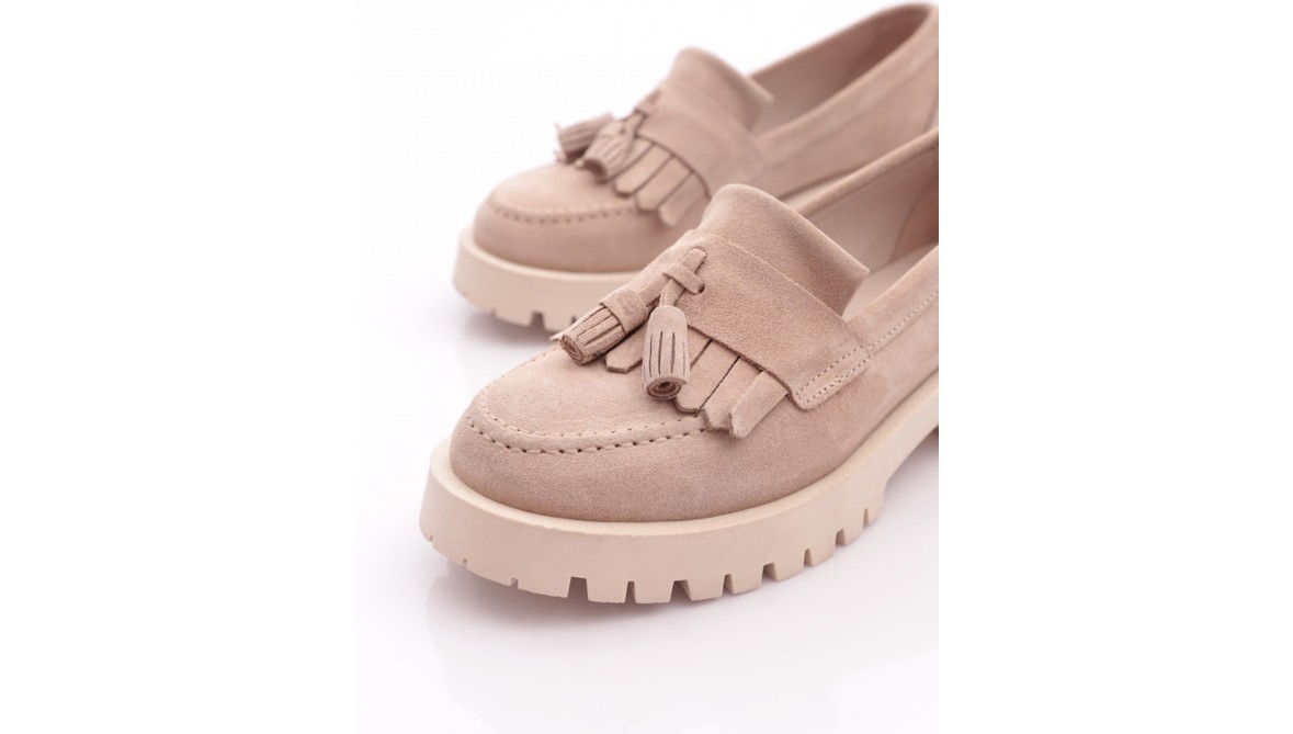 DGN 2840 Kadin Kalin Taban Püsküllü Loafer Ayakkabi görsel 8