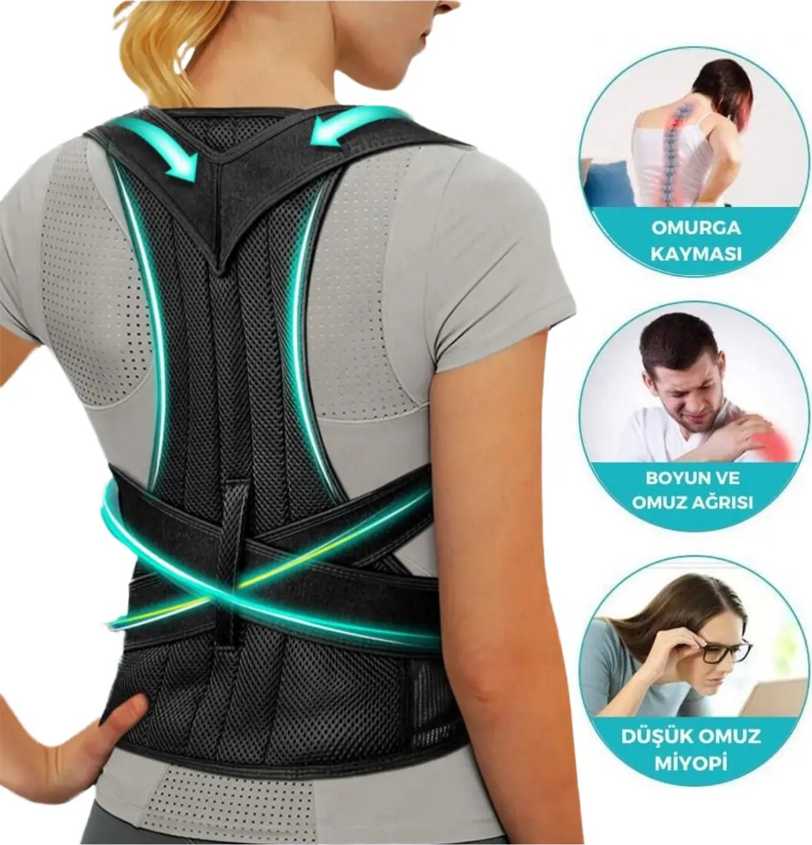 Empressco Balenli Ortopedik Dik Duruş Korsesi Kamburluk Önleyici Unisex Bel Sırt Medikal Dik Durus Korsesi görsel 3