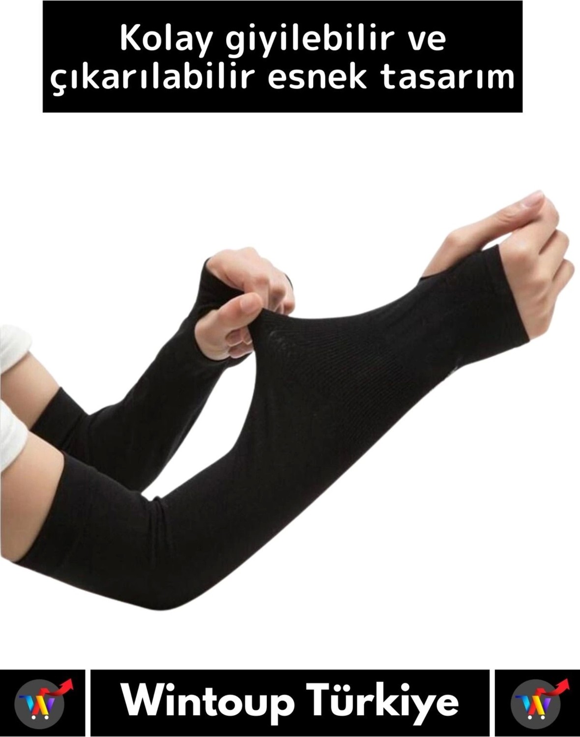 Wintoup Premium Yüksek Kaliteli Uv Koruyucu Esnek Ter Emici Motorsiklet Tesettür Spor Uzun Kol Kılıfı 1 Çift görsel 2