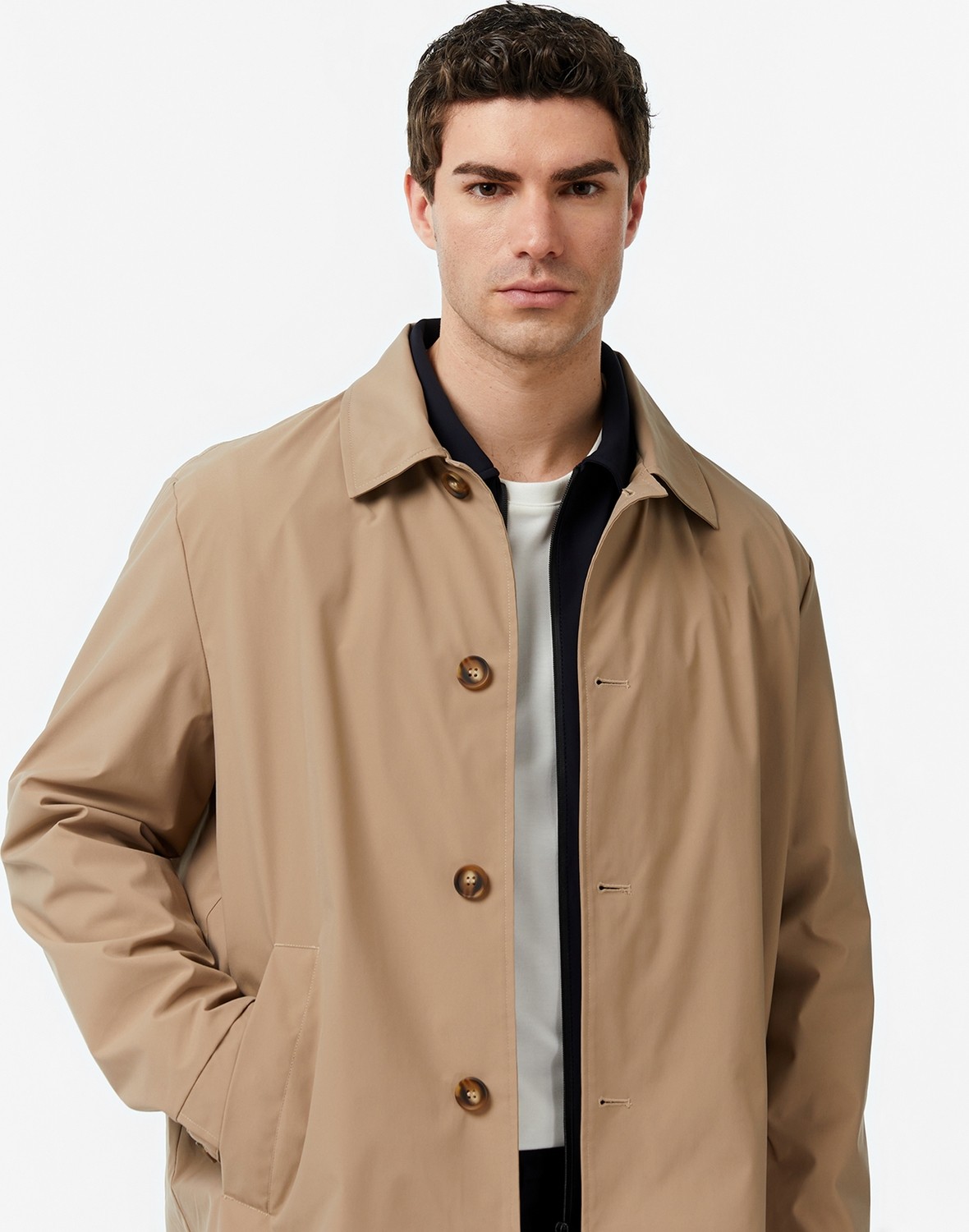 Nautica Erkek Bej Regular Fit Su Itici Ceket görsel 4