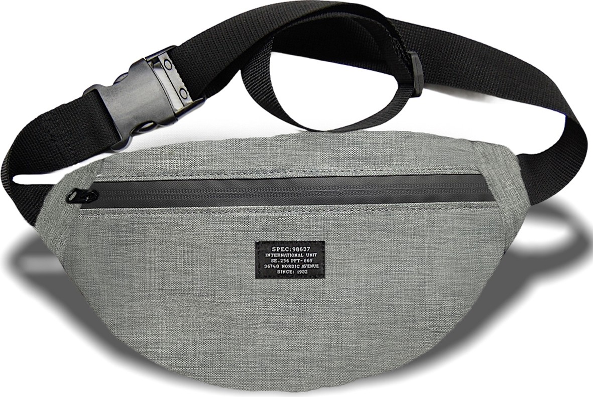 Moda West Unisex Gri Su Geçirmez Fermuar Detaylı Bel ve Omuz Çantası Ergonomik Tasarım ile Şık Görünüm görsel 4