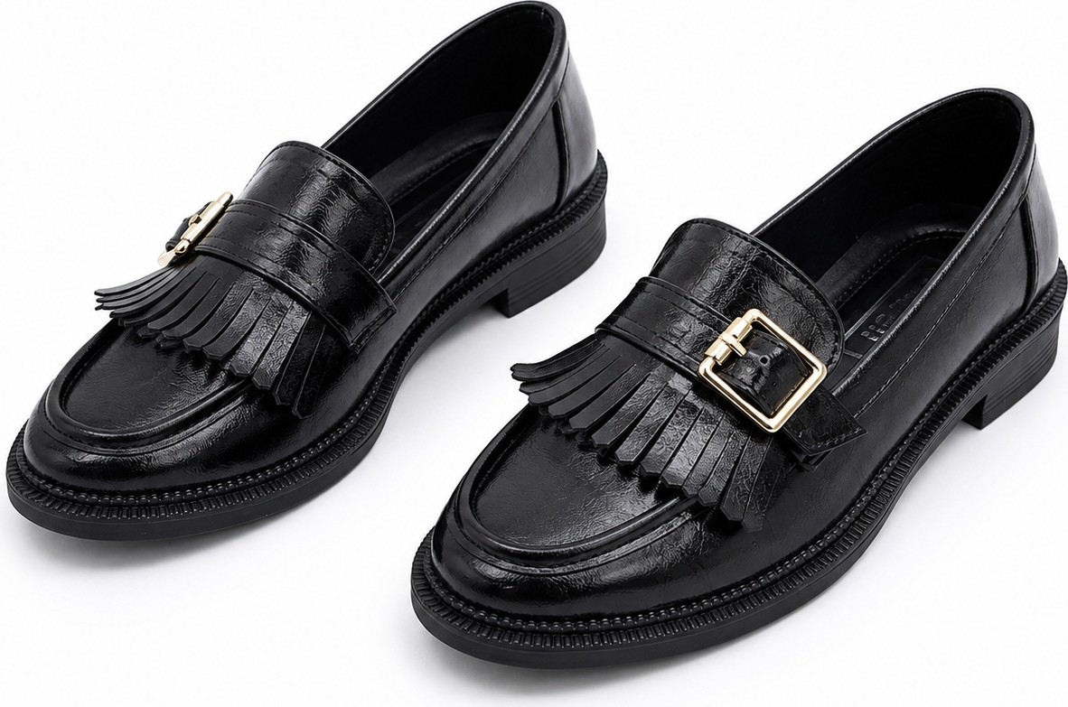 Patron Shoes Kadın Püsküllü Tokalı Loafer Ayakkabı Günlük Şık Klasik Model