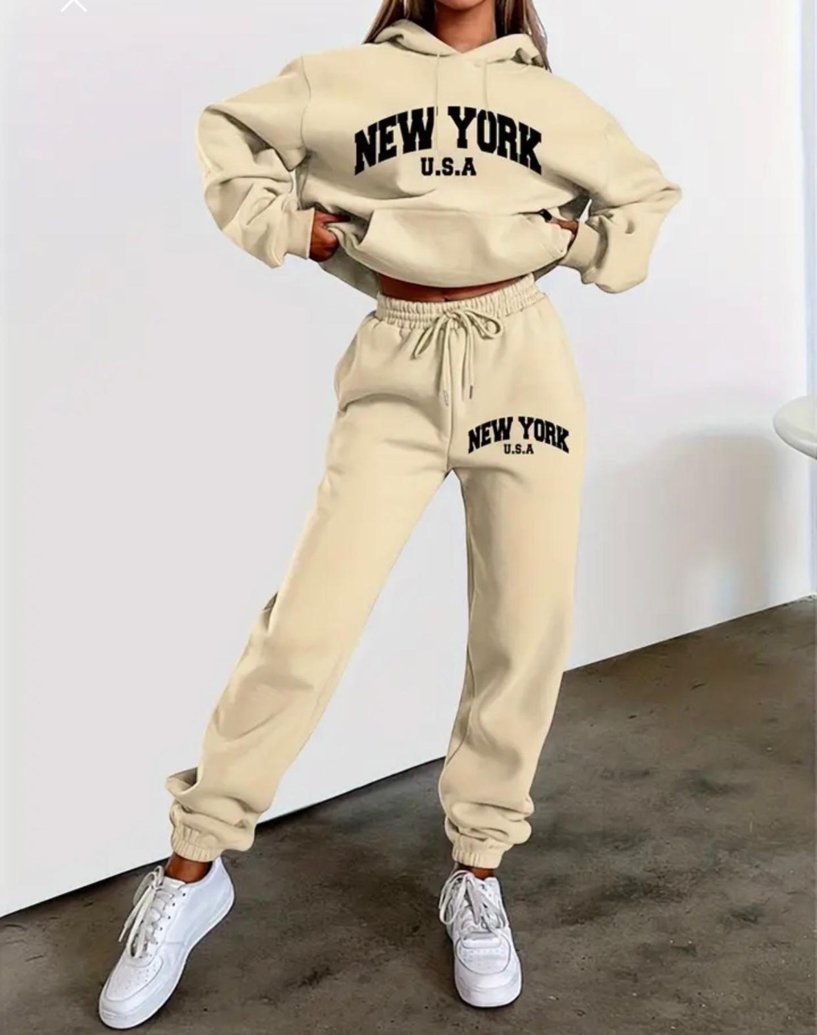 Punix Punıx Büyük Beden Brooklyn Baskılı Kapüşonlu 3 Iplik Kalın Kışlık Eşofman Takımı