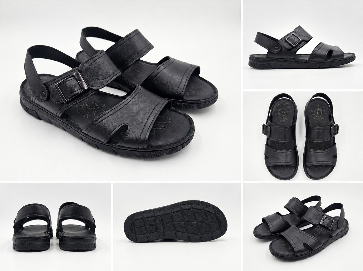 Ern Shoes Içi Dışı Hakiki Deri Ortopedik Erkek Terlik Sandalet görsel 4