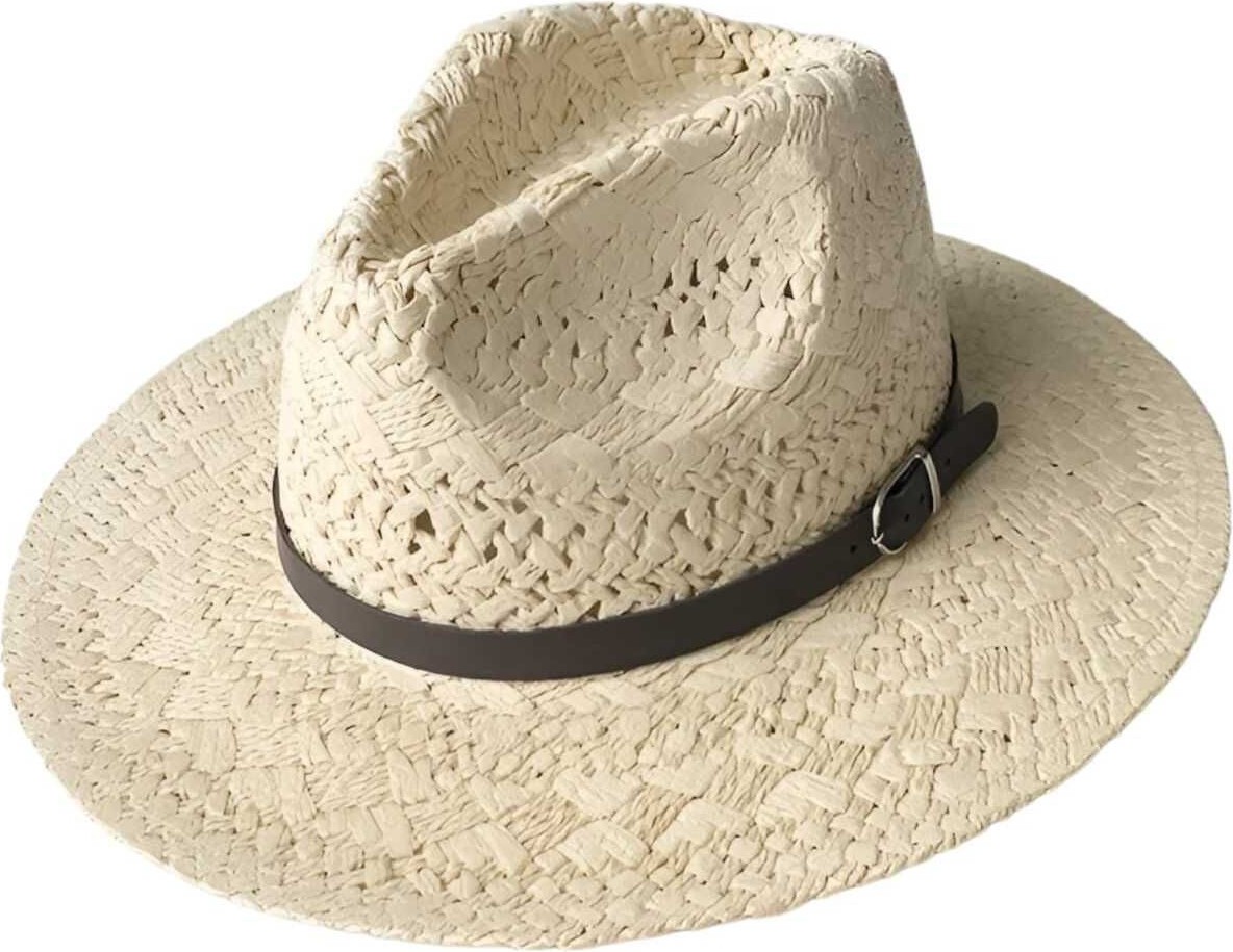 Uniquetrenders Unisex Yazlık Organik Örme Hasır Fötr Şapka