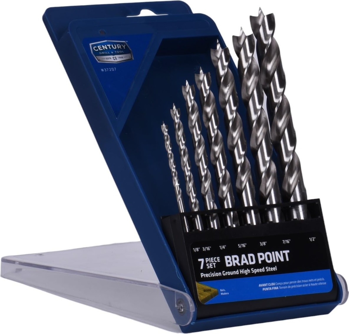 Die Grup Century Drill & Tool Fraksiyonel Hss Brad Point Ahşap Uçlar, 7 Parça Set görsel 3