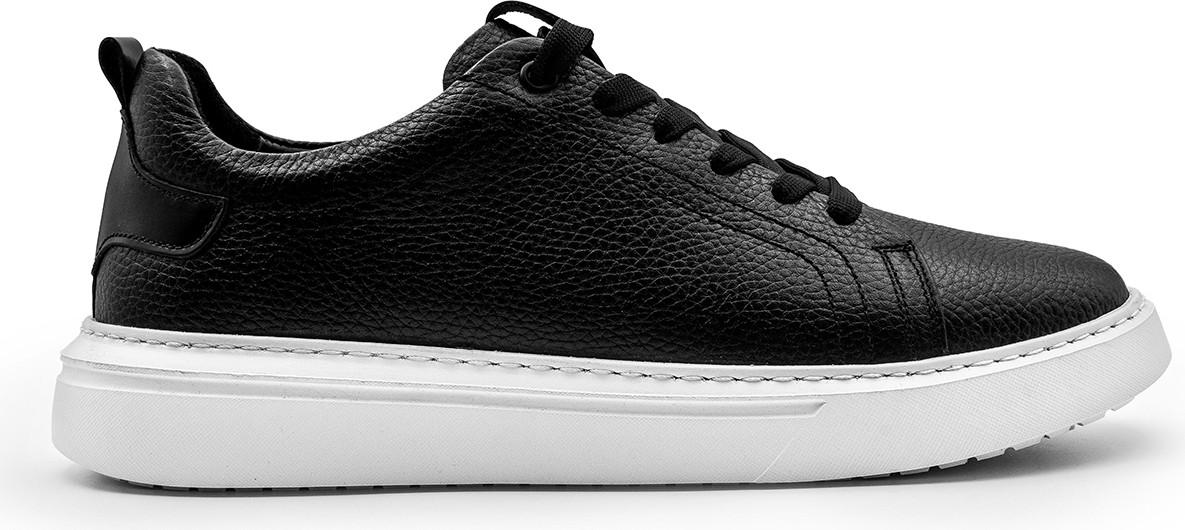 Siyah 100%Hakiki Deri Erkek Spor Sneaker Ortopedik Tabanlı VT27