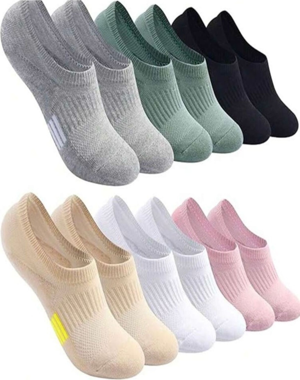 Black Arden Socks Günlük Kullanım Için Pamuklu Babet Çoraplar 5'li görsel 6