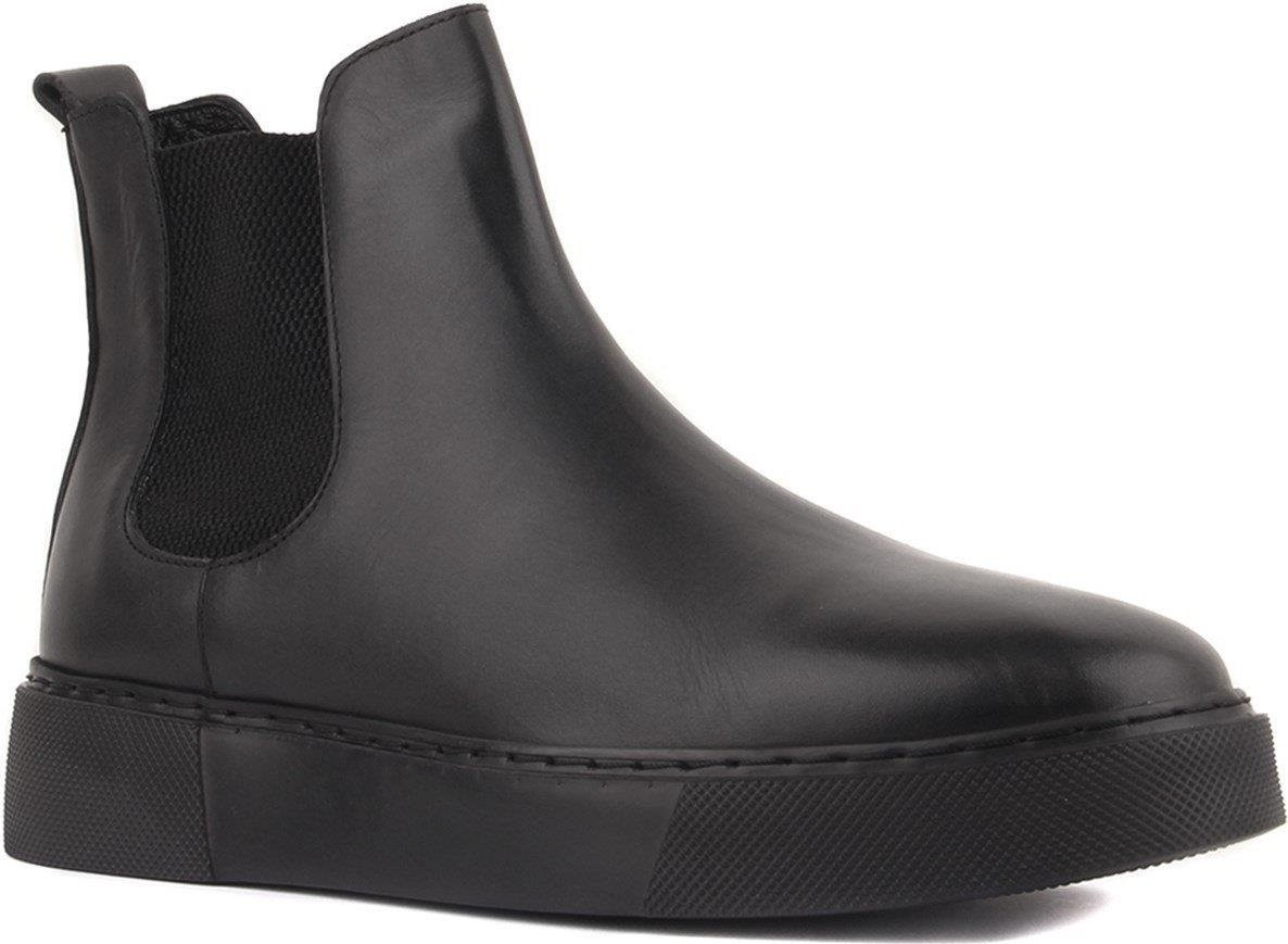 Shoetyle - Siyah Hakiki Deri Erkek Chelsea Bot - Siyah Taban - 250-041 görsel 2