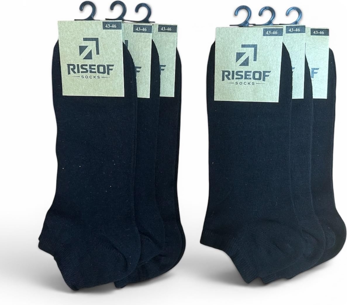 Aesco Rıseof Socks Erkek Siyah Pamuklu Bilek Üstü Çorap 6'lı Paket 43-46 görsel 3