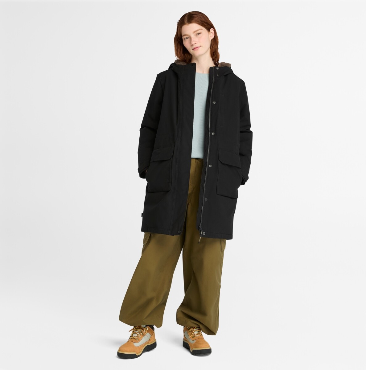 Timberland Waterproof Parka Kadin Siyah Mont TB0A2QQW0011 görsel 2
