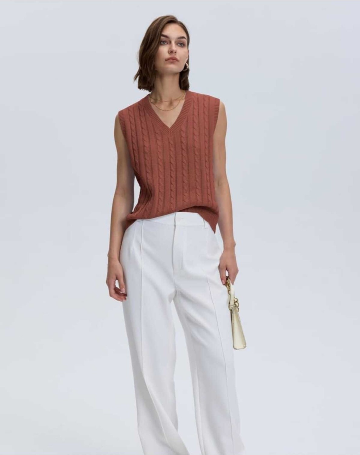 Youknitwear You Lim %100 Pamuk V Yaka Kadın Süveter görsel 4