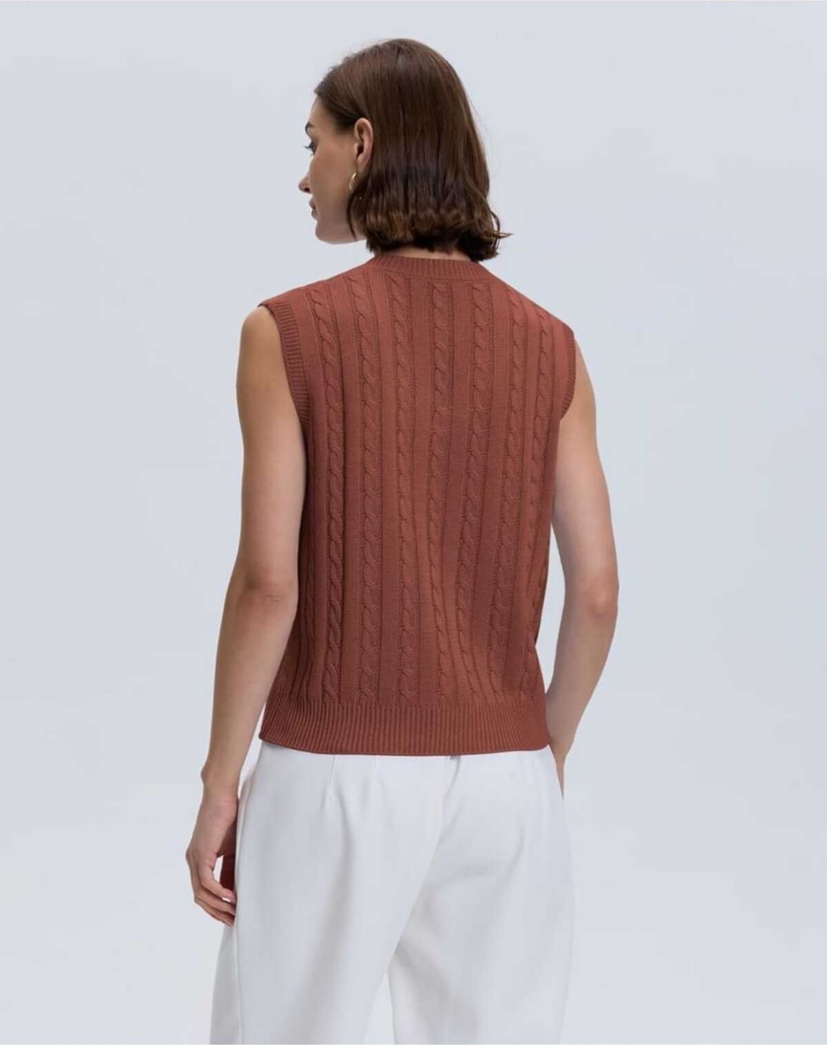 Youknitwear You Lim %100 Pamuk V Yaka Kadın Süveter görsel 6