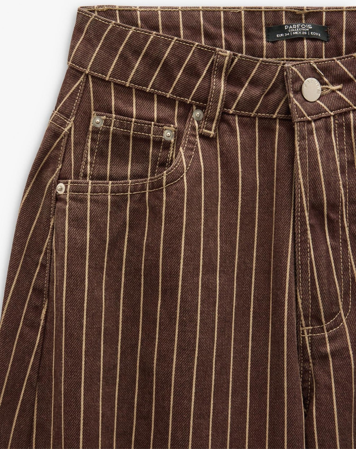 Parfois Kadın Çizgili Dar Paça Denim Pantolon görsel 7