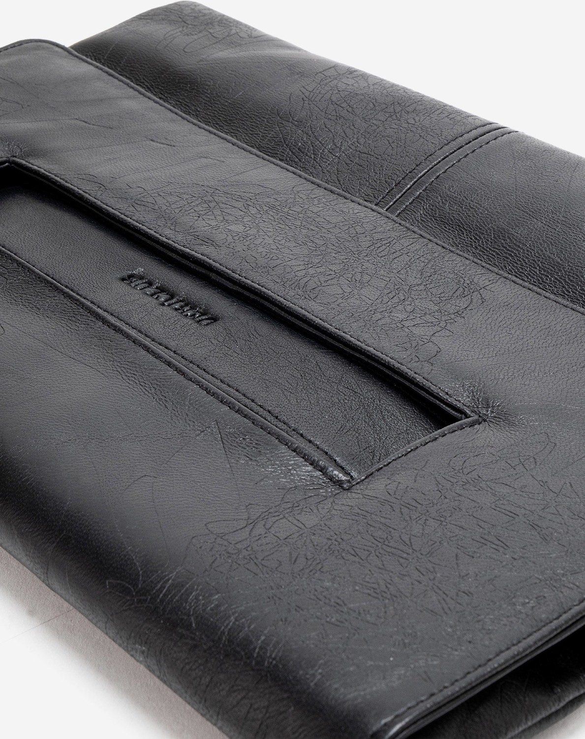 Dericlub Clara Kadın Geniş Clutch Çanta Gerçek Deri Siyah görsel 5