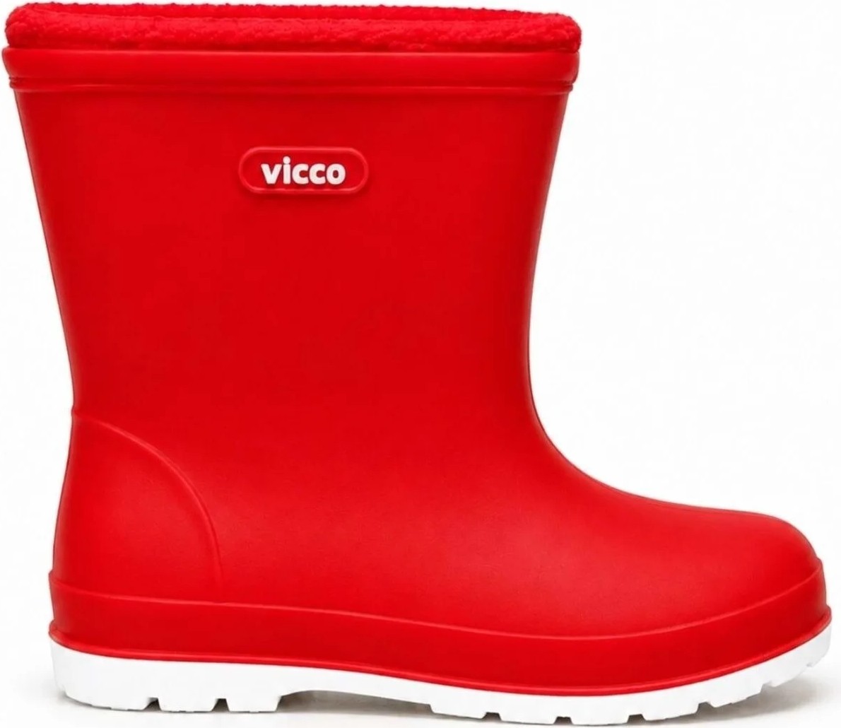 Vicco Mellow Kürklü Pvc Su Çizmesi Yağmur Botu Ortopedik Çocuk Bot Kırmızı görsel 2
