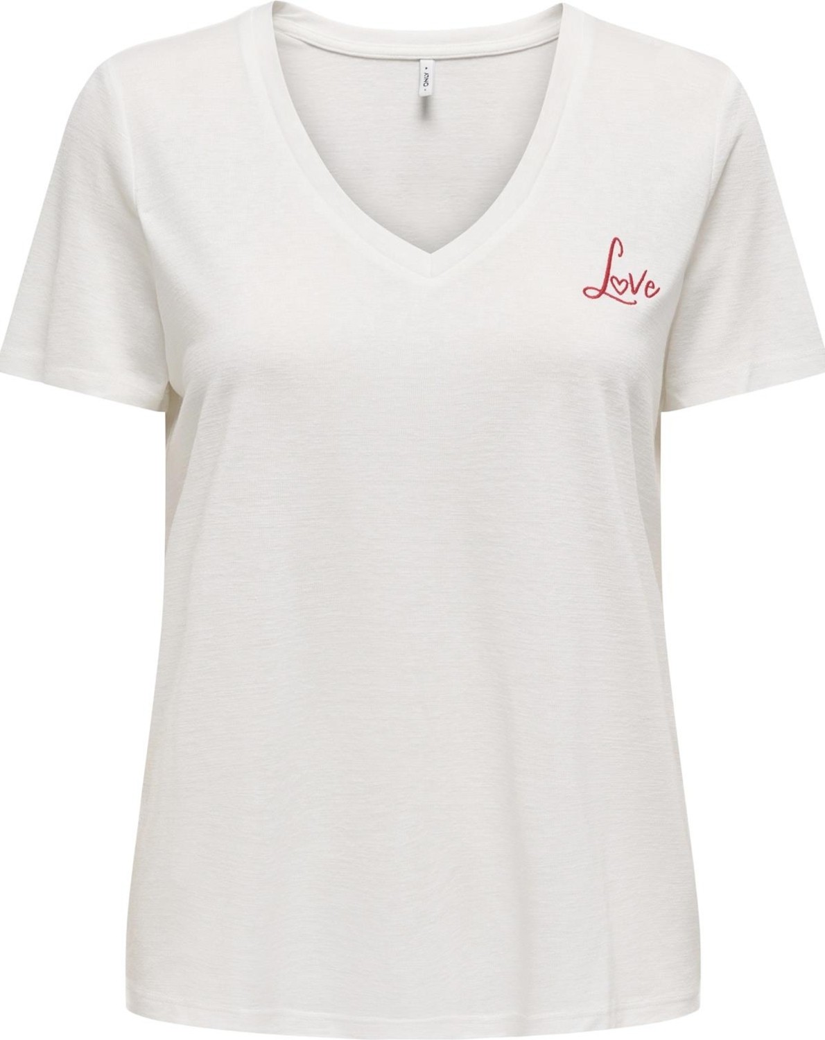 Dilvin Onlnew Belle S/s Love V-Neck Top Box Jrs P.beyaz görsel 7