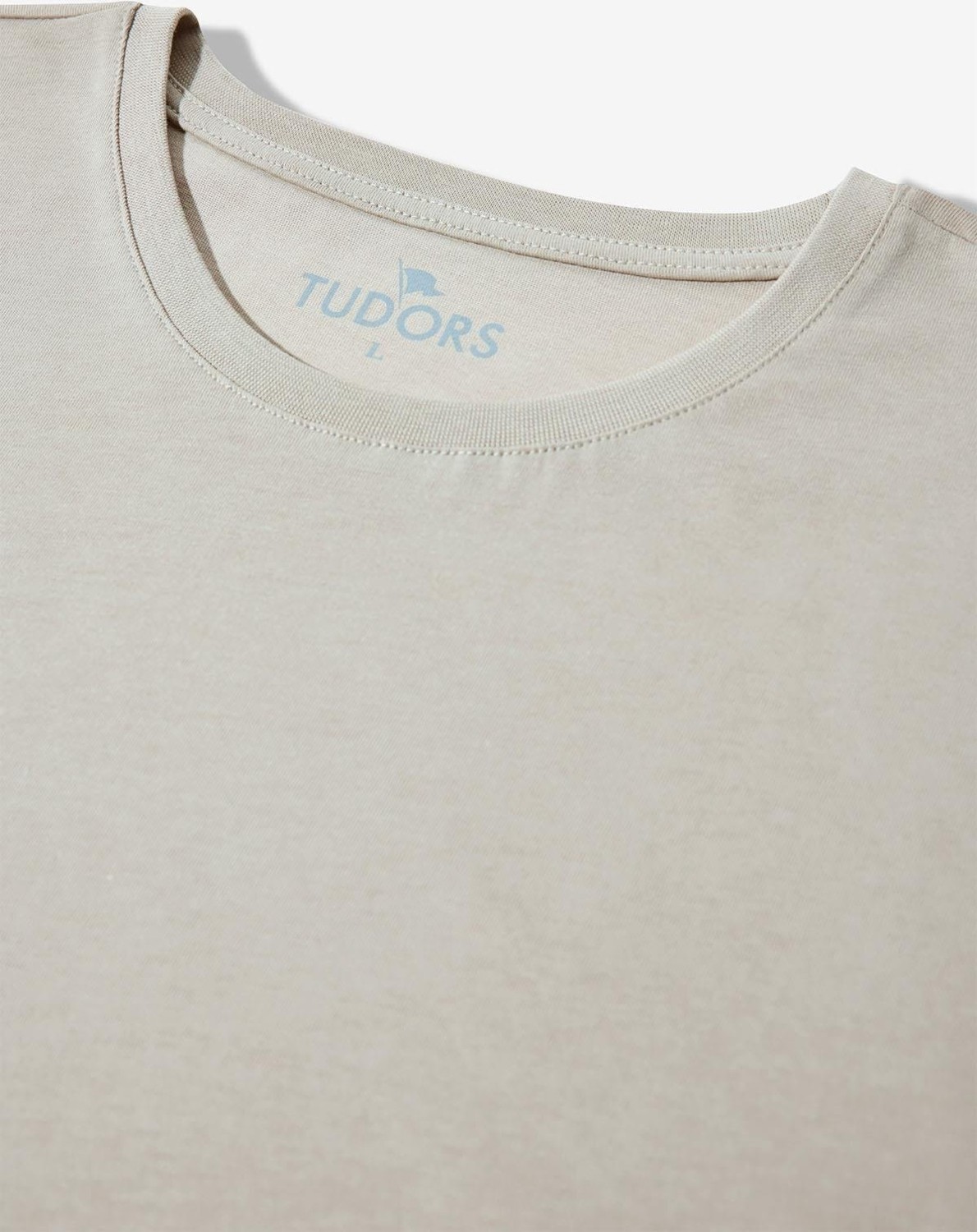 Tudors Unisex 3'lü Paket Siyah-Beyaz-Taş Rengi Slim Fit Dar Kesim %100 Pamuk Bisiklet Yaka Tişört görsel 6