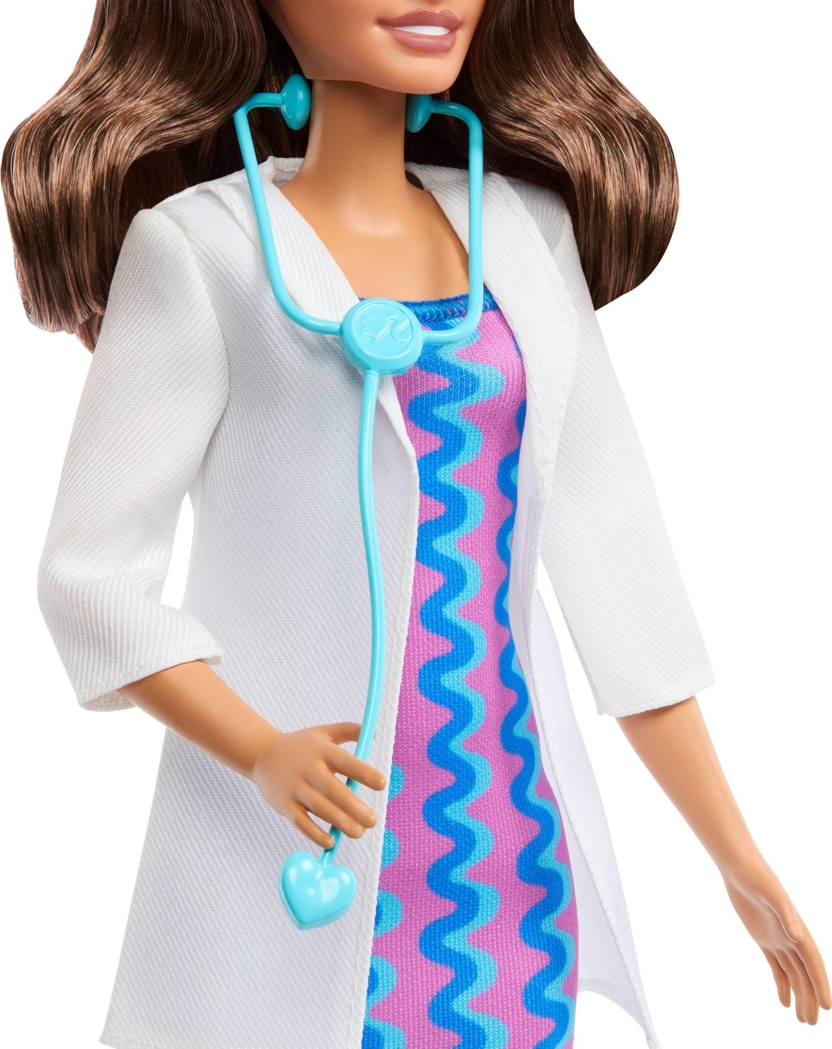 Aesco Barbie Çıkarılabilir Beyaz Önlüğü, Elbisesi, Ayakkabıları ve Stetoskop Aksesuarıyla Barbie Kariyer Bebekleri Doktor Bebek, JKF76 görsel 4