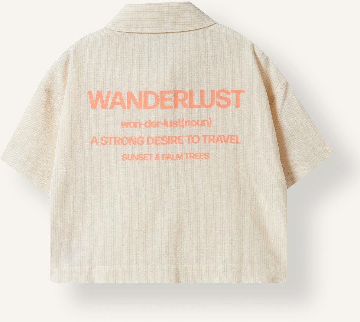 DeFacto %100 Pamuk Cropped Fit Sırt Baskılı Kısa Kollu Gömlek Kız Çocuk E4258A825SM görsel 8