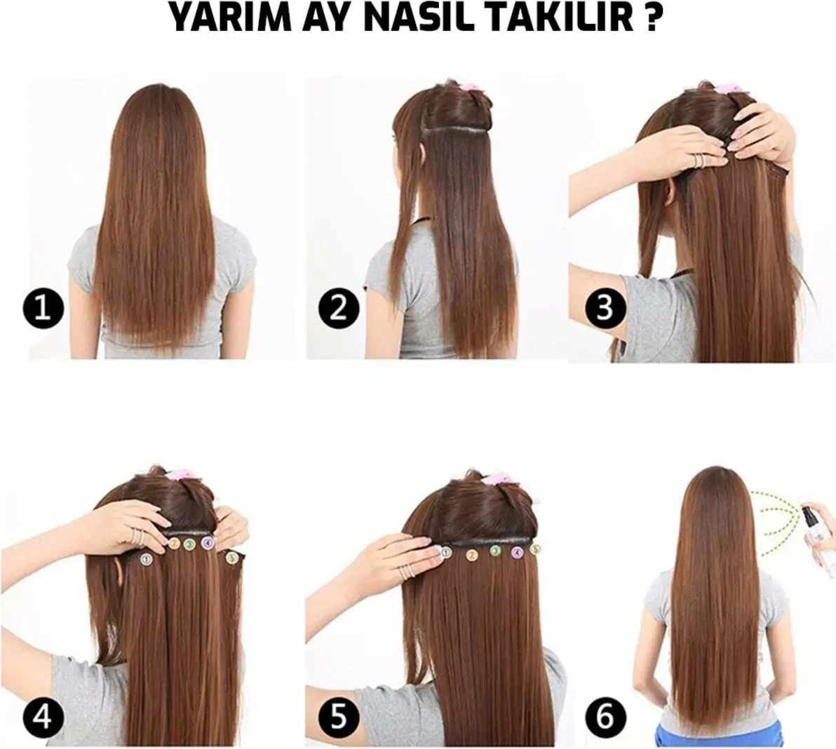 Marsilyan Kahverengi Afro Dalgalı Yarım Ay, 70CM 190 Gr. Fiber Sentetik Çıt Çıt, Renk No:30 görsel 3