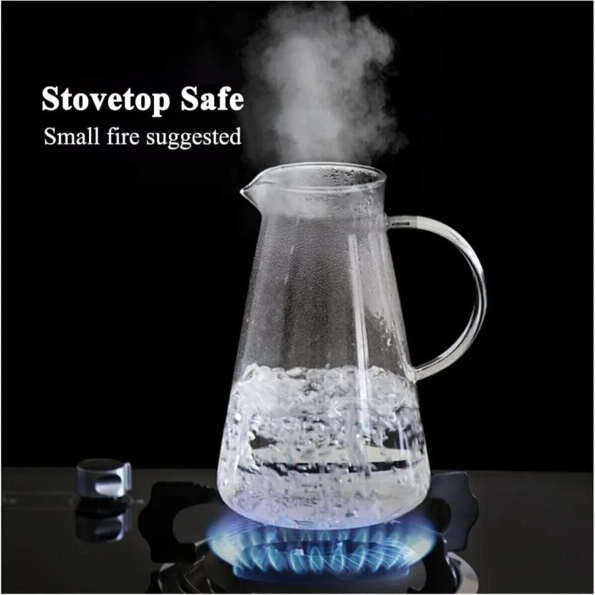 Resim Milea Metal Kapaklı Borosilikat Cam Sürahi 1800 ml Isıya Dayanıklı Şık Tasarım 