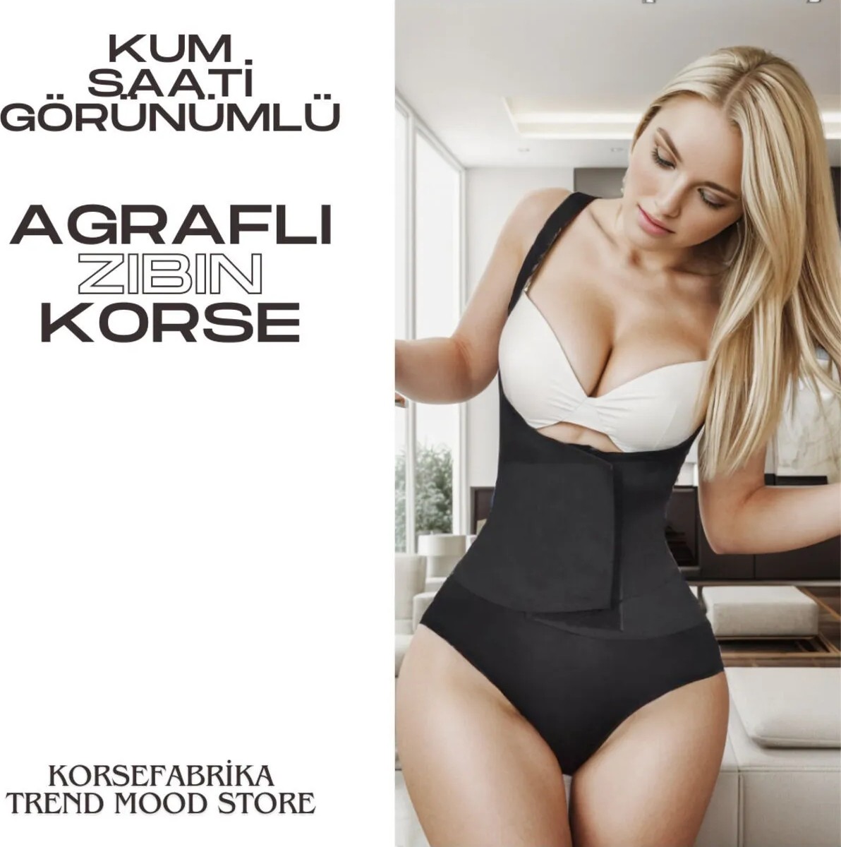 KORSEFABRİKA Trend Mood STORE Toparlayıcı Kum Saati Görünümlü Agraflı Bel Ayarlı Zıbın Korse görsel 5