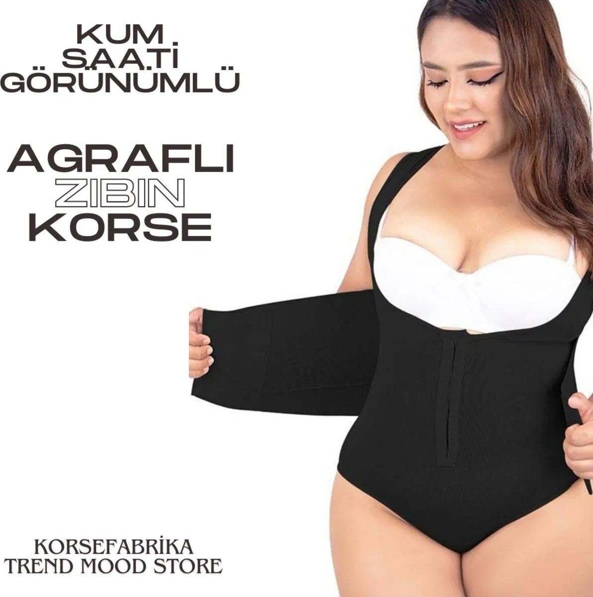 KORSEFABRİKA Trend Mood STORE Toparlayıcı Kum Saati Görünümlü Agraflı Bel Ayarlı Zıbın Korse görsel 6
