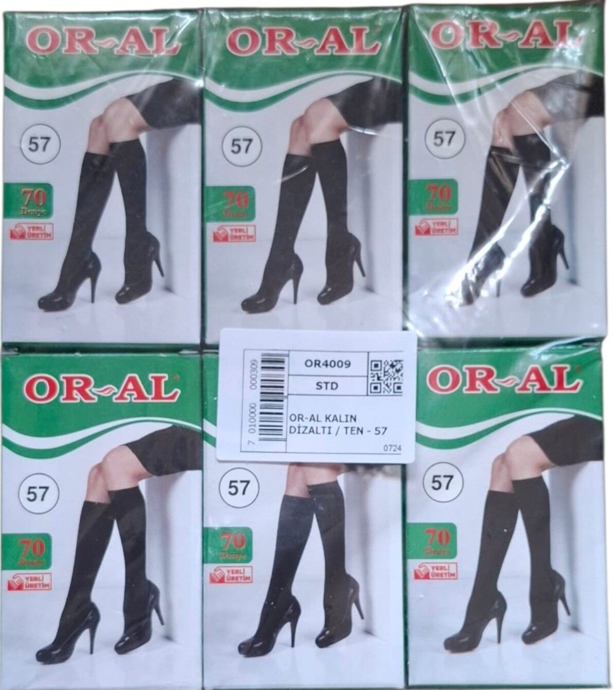 Oral 70 Denye Mus Diz Altı Çorap Kadın 3 Adet - 500 Siyah görsel 3
