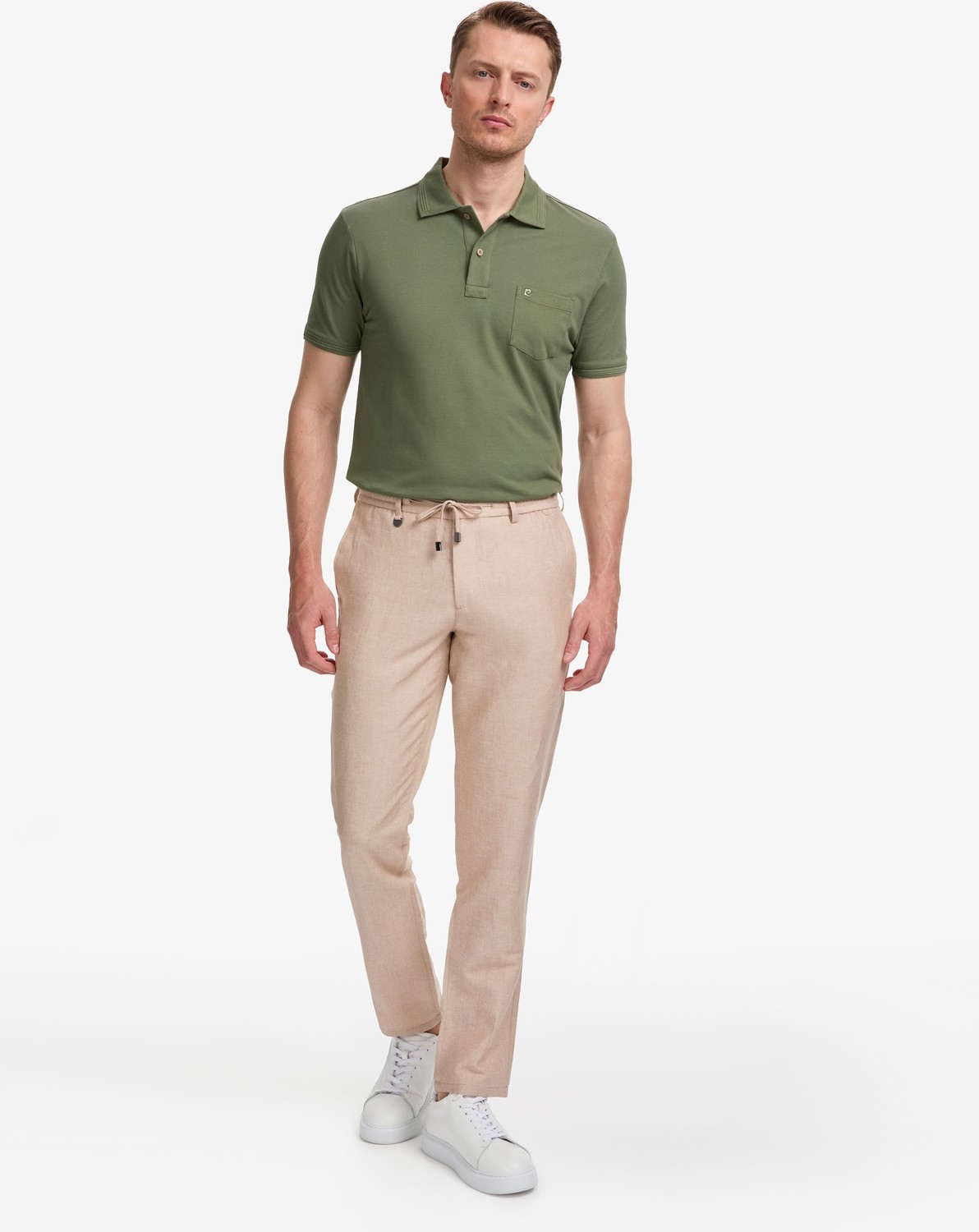 Pierre Cardin Açık Kahverengi Slim Fit Keten Karışımlı Pantolon 50325164 VR002