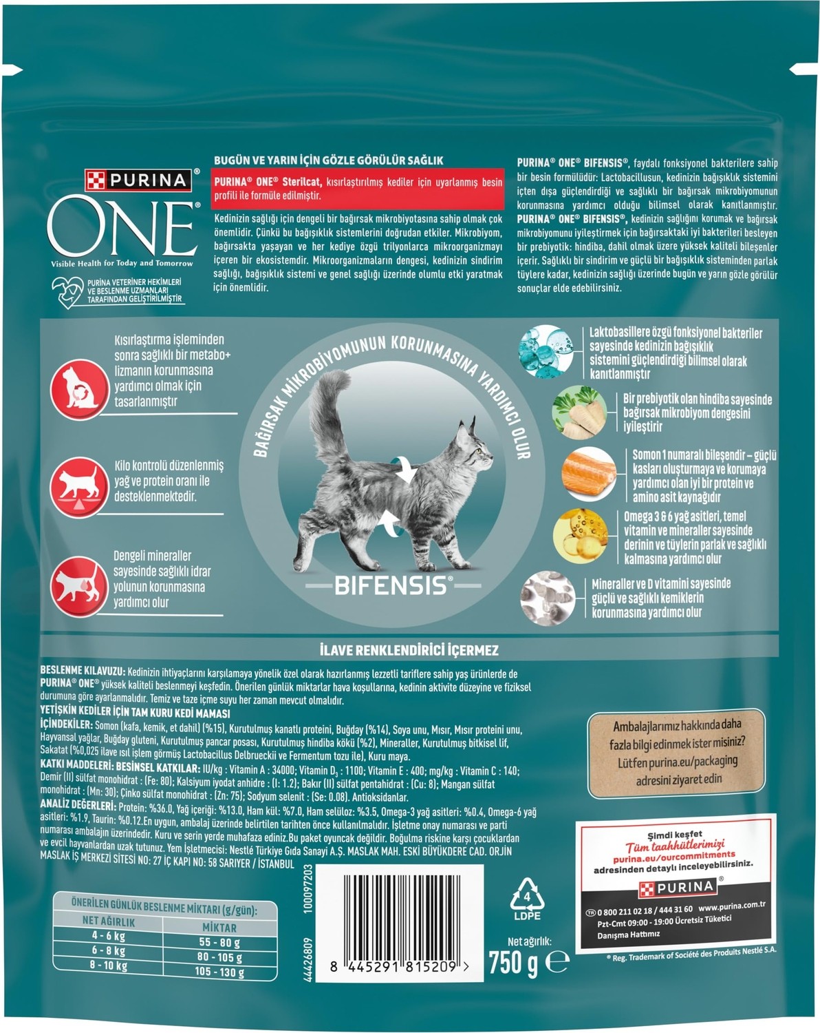 Die Grup Purina One Sterilcat Somonlu Kısırlaştırılmış Kuru Kedi Maması 750G görsel 2