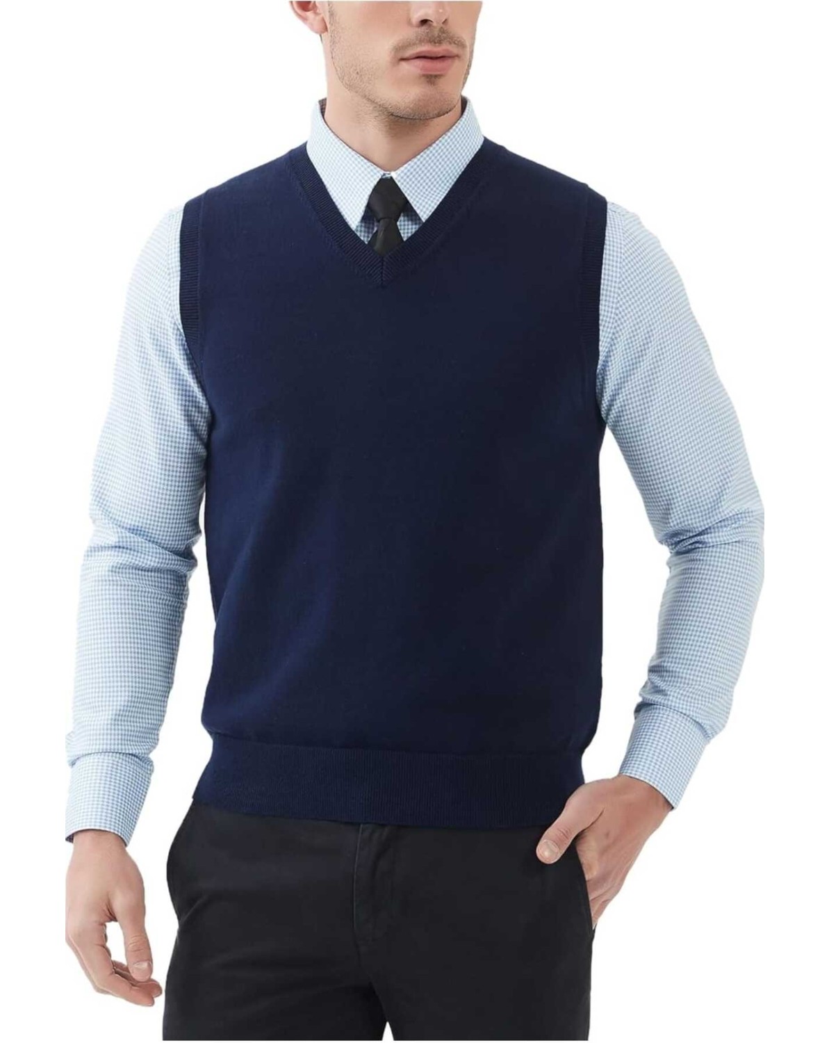 Youknitwear You Shaun %100 Pamuk V Yka Erkek Triko Süveter görsel 5