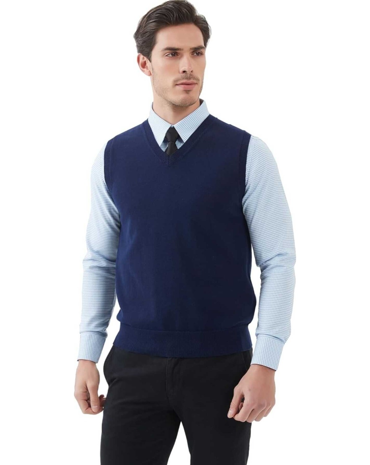 Youknitwear You Shaun %100 Pamuk V Yka Erkek Triko Süveter görsel 7