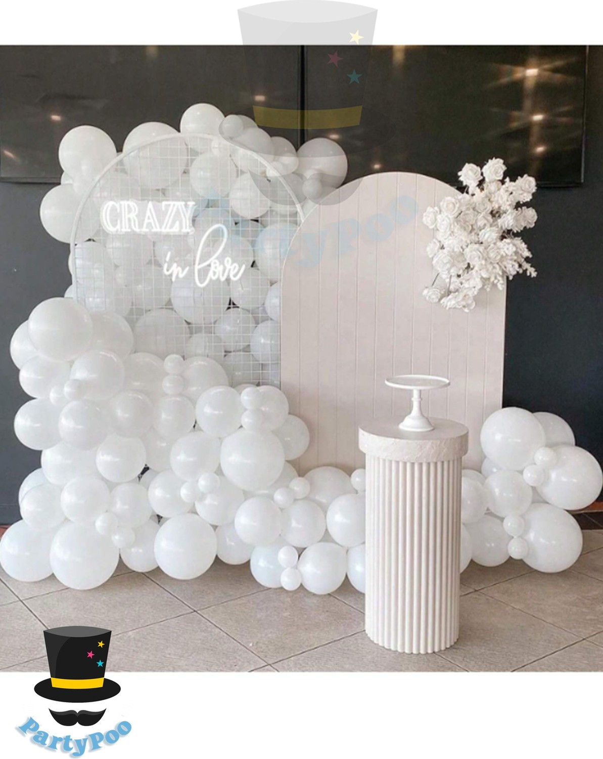 Feyza Design Beyaz Renk Balon Seti 30'lu - Parti Dekorasyonu ve Süsleme