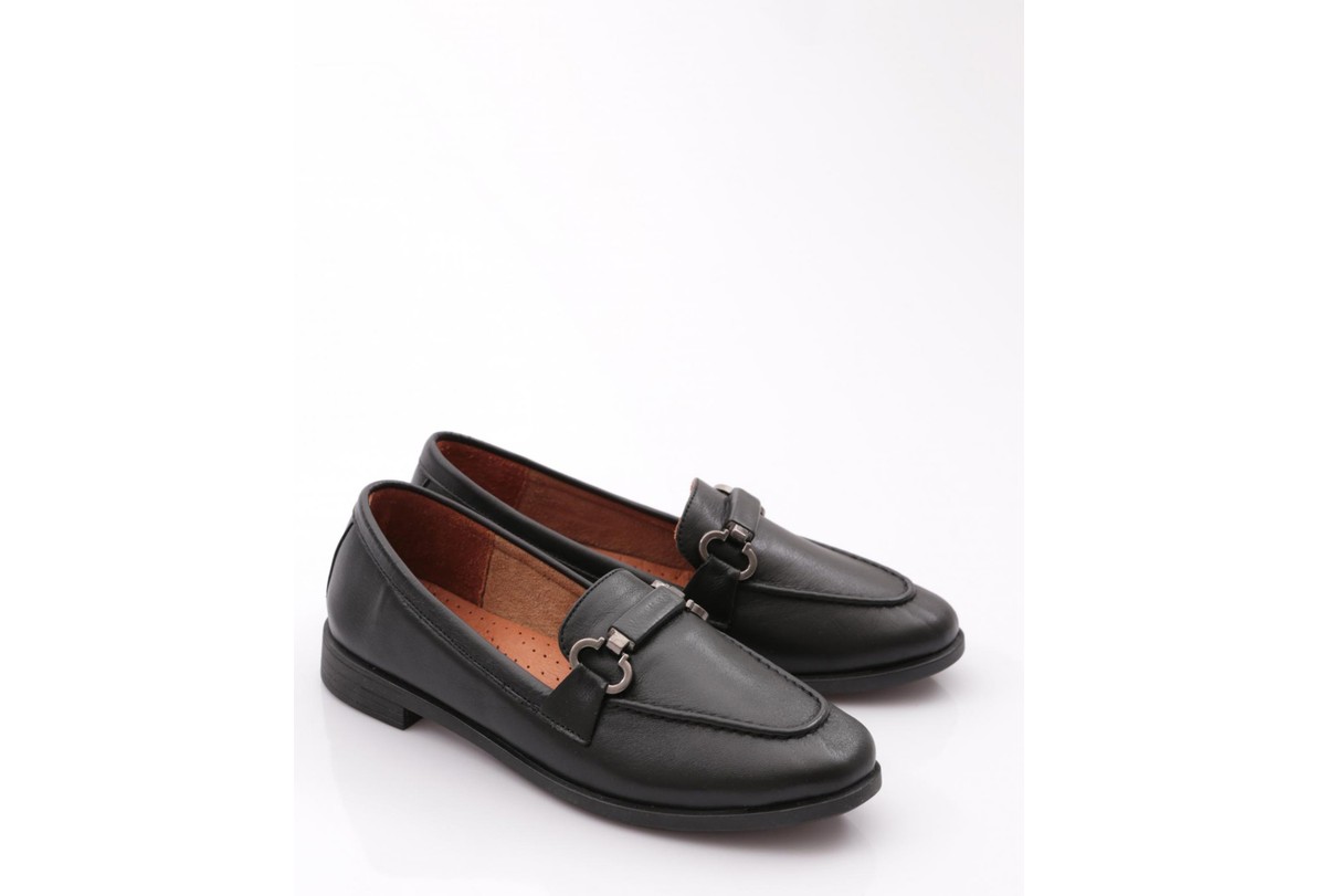 DGN 1853 Kadin Oval Burun Loafer Ayakkabi görsel 6