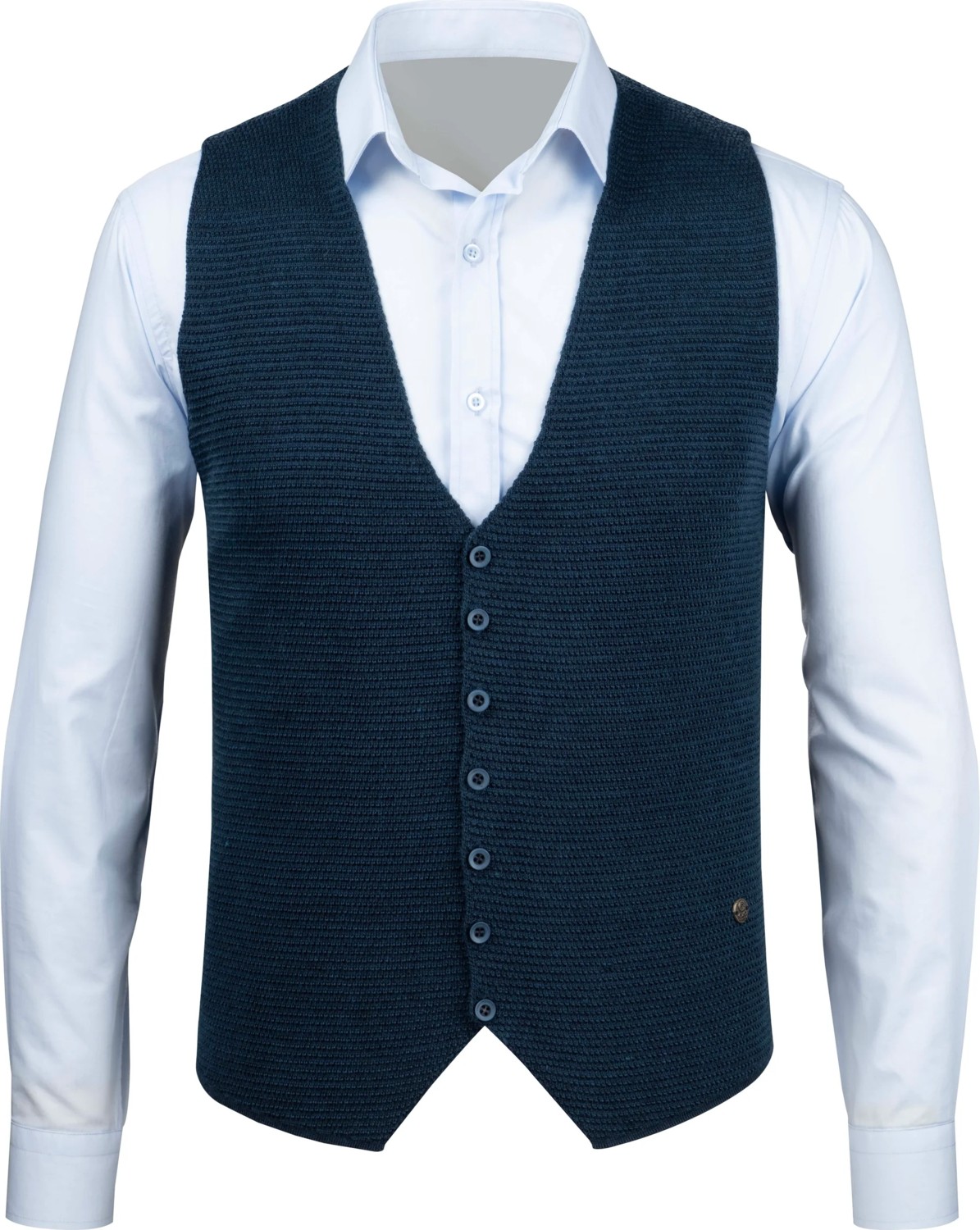 Çizgi Triko Erkek Düğmeli Spor / Klasik Triko Örme Kolsuz Taş Yelek Regular Kalıp - 4430LS