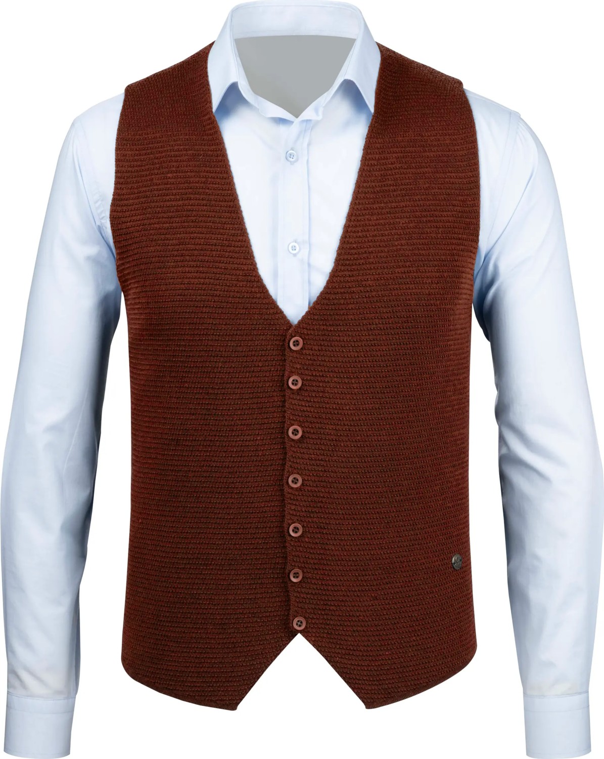 Çizgi Triko Erkek Düğmeli Spor / Klasik Triko Örme Kolsuz Taş Yelek Regular Kalıp - 4430LS