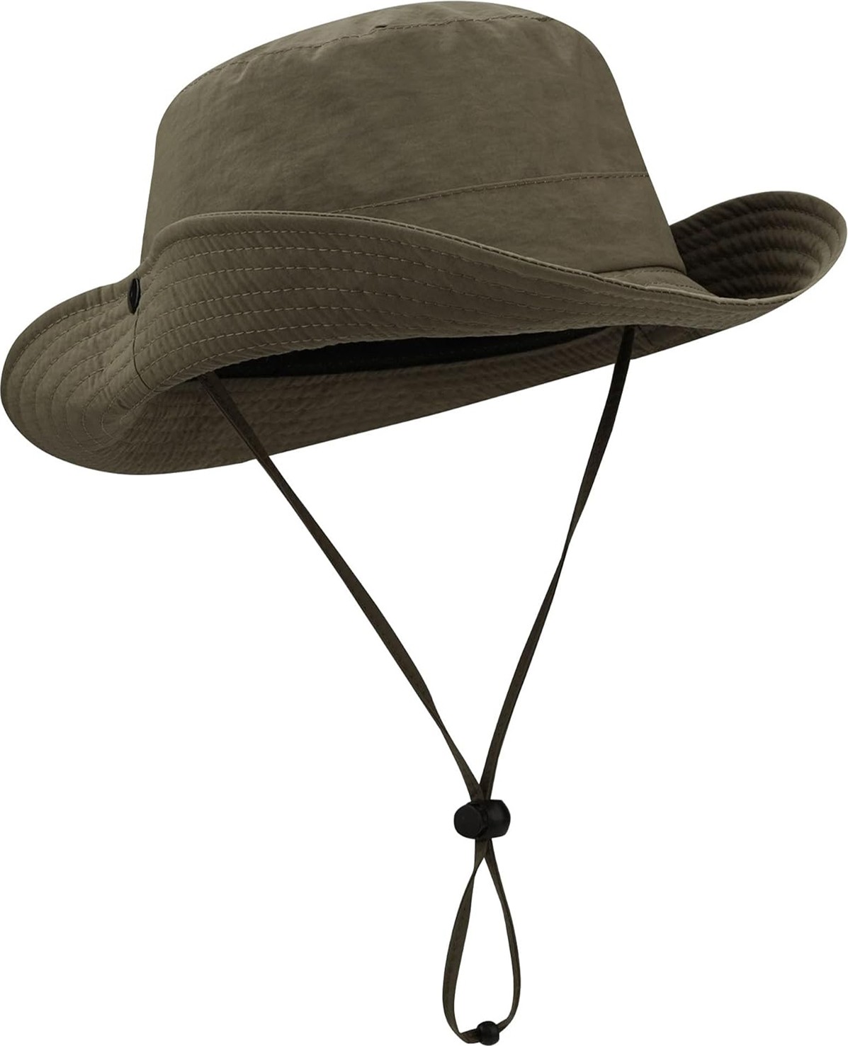 Verahed Yazlık Katlanabilir Geniş Siperlikli Siyah Safari Kovboy Şapkası Unisex Fötr Bucket Balıkçı Şapka