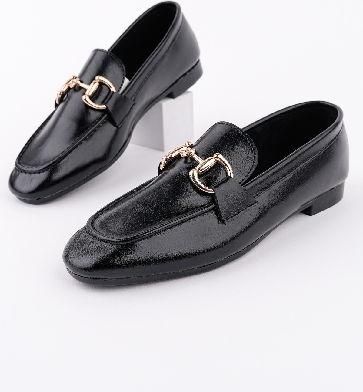 Muggo Stride Metal Tokalı Kadın Günlük Loafer Ayakkabı