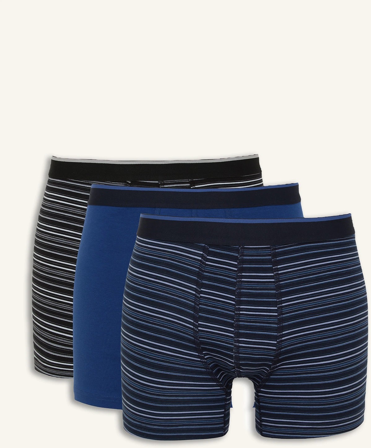 DeFacto Regular Fit Çizgili ve Düz 2'li Boxer I4019AX26AU