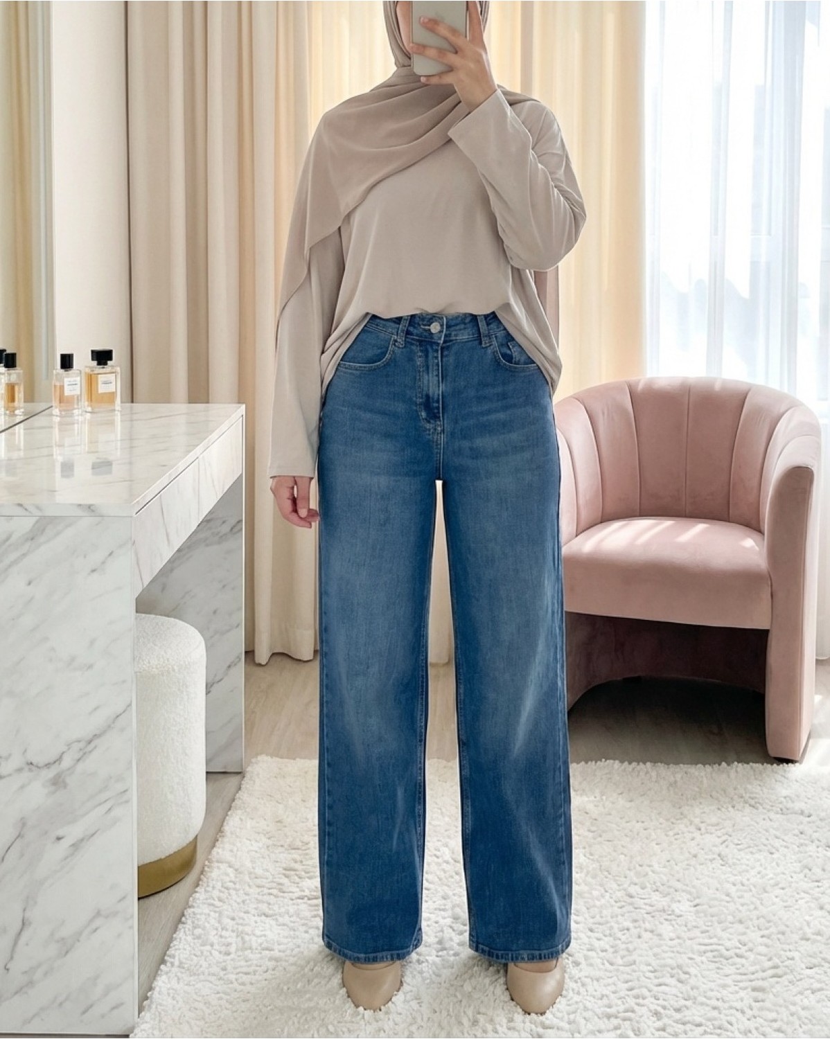 Moda Morfo Cepli Fermuarlı Palazzo Kot Pantolon -Siyah görsel 7