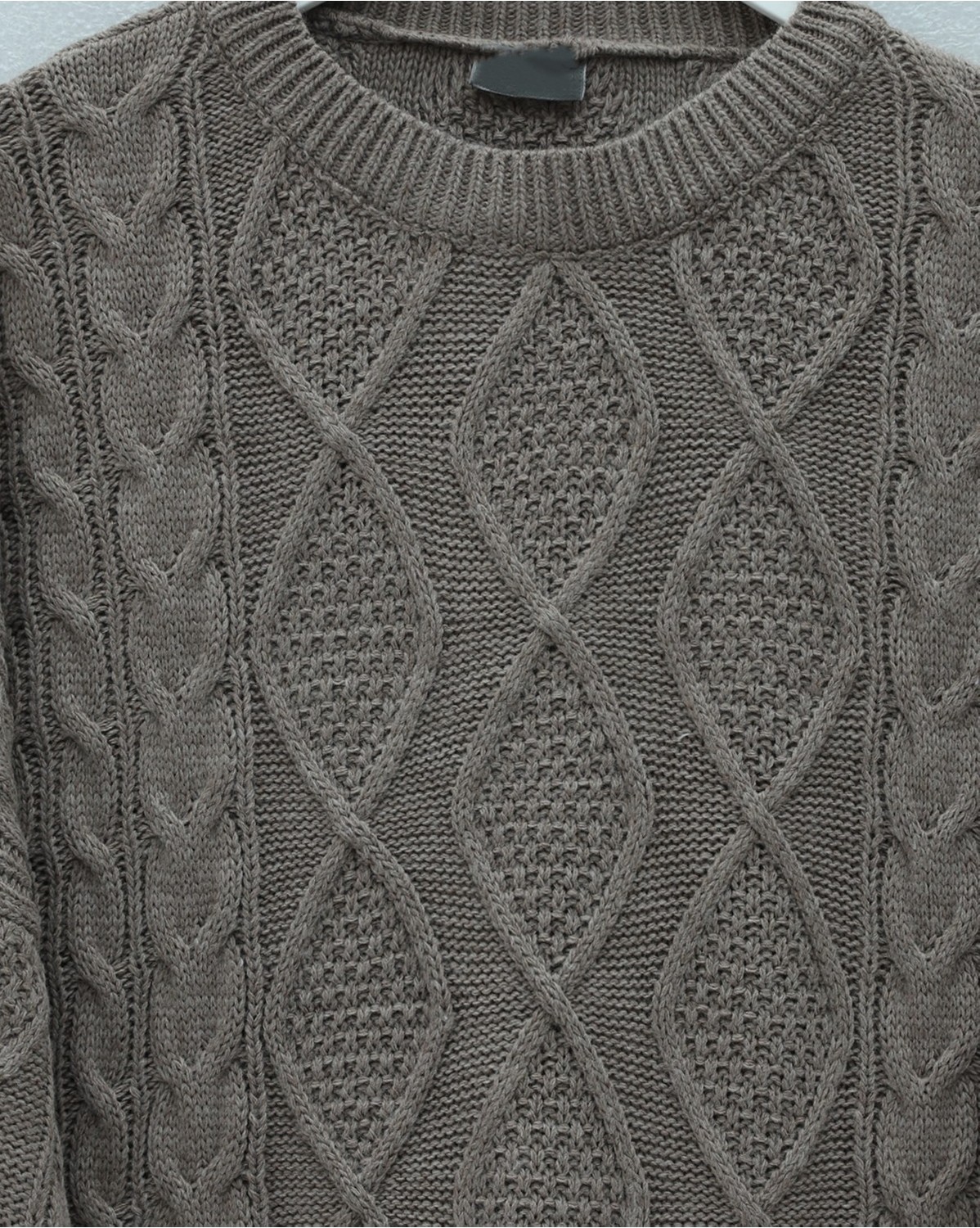 Moda Morfo Petek Desen Kışlık Salaş Triko Kazak -Taş görsel 8