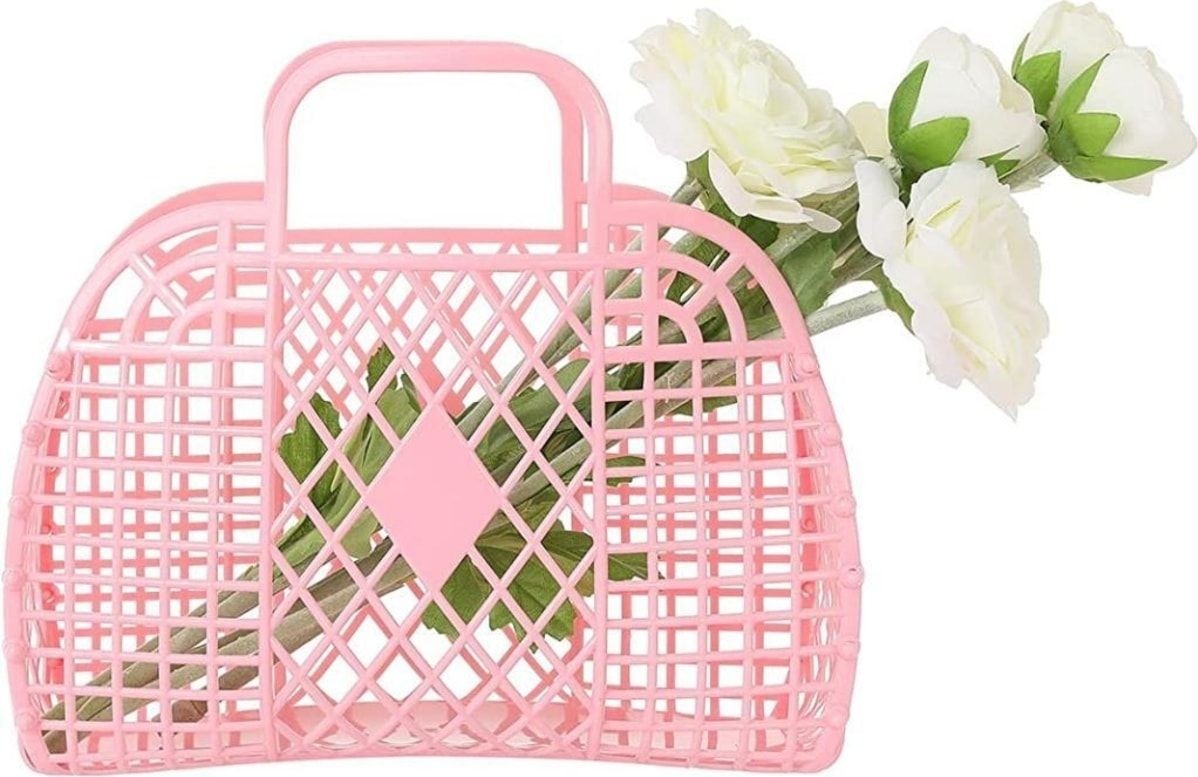 Calimila Retro Sepet Çanta- Açık Pembe görsel 3