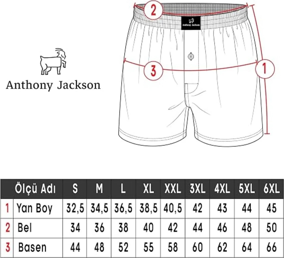 Anthony Jackson %100 Pamuk 3'lü Kutu Premium Havlu Bel Erkek Boxer Domenico görsel 7