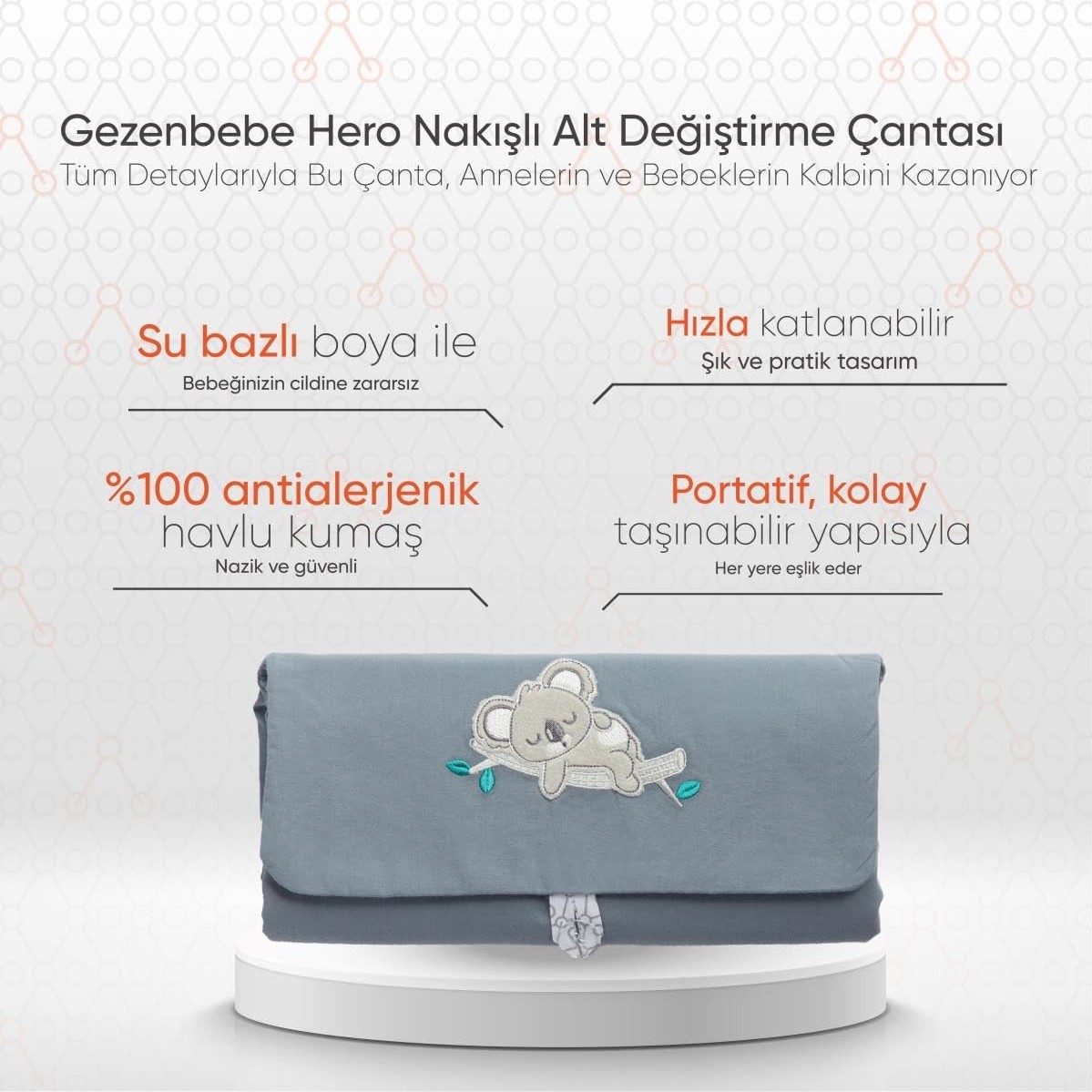 Die Grup Gezenbebe Hero Nakışlı Alt Değiştirme Çantası Koala görsel 2