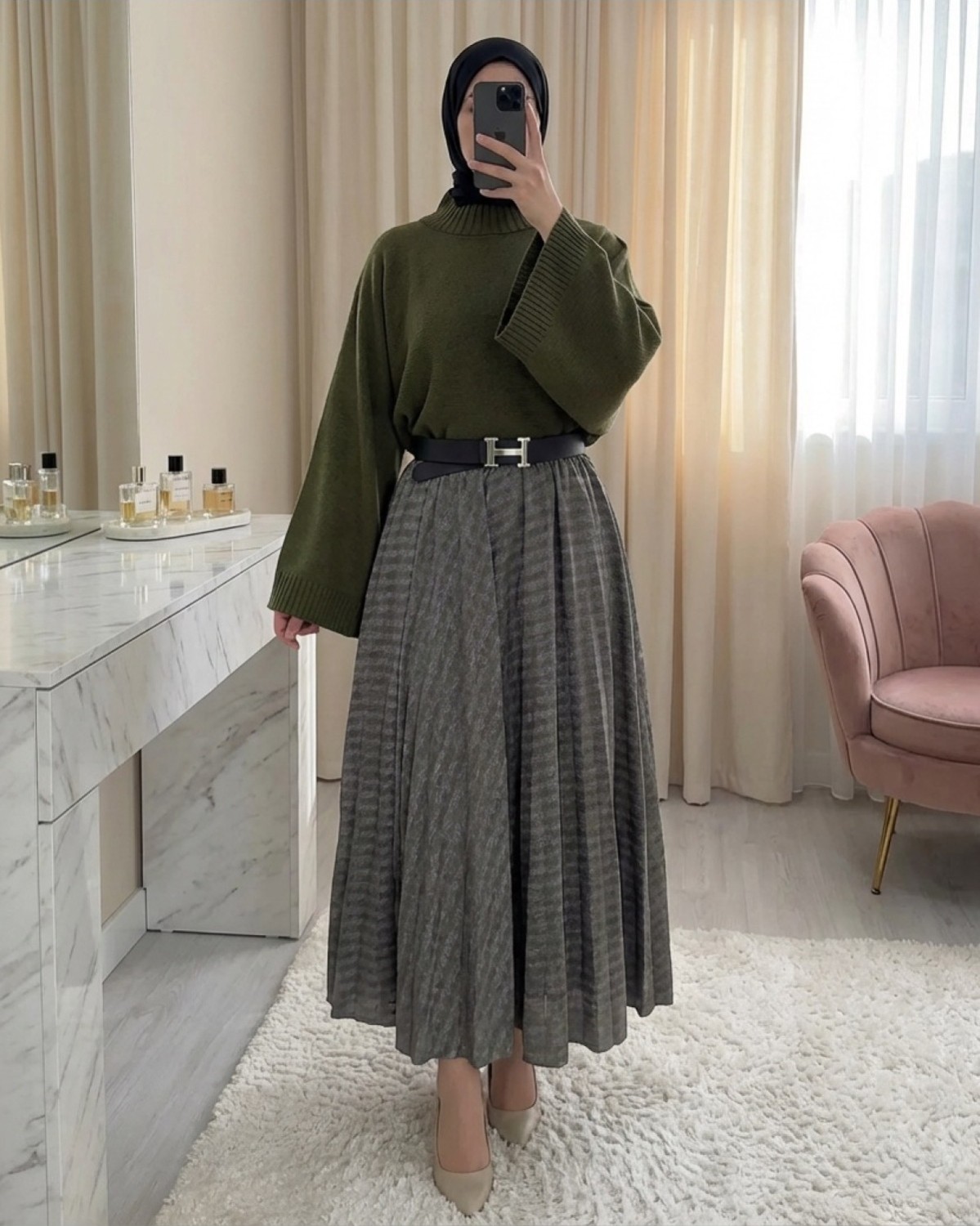 Moda Morfo Yarım Boğaz Krop Triko Kazak -İndigo