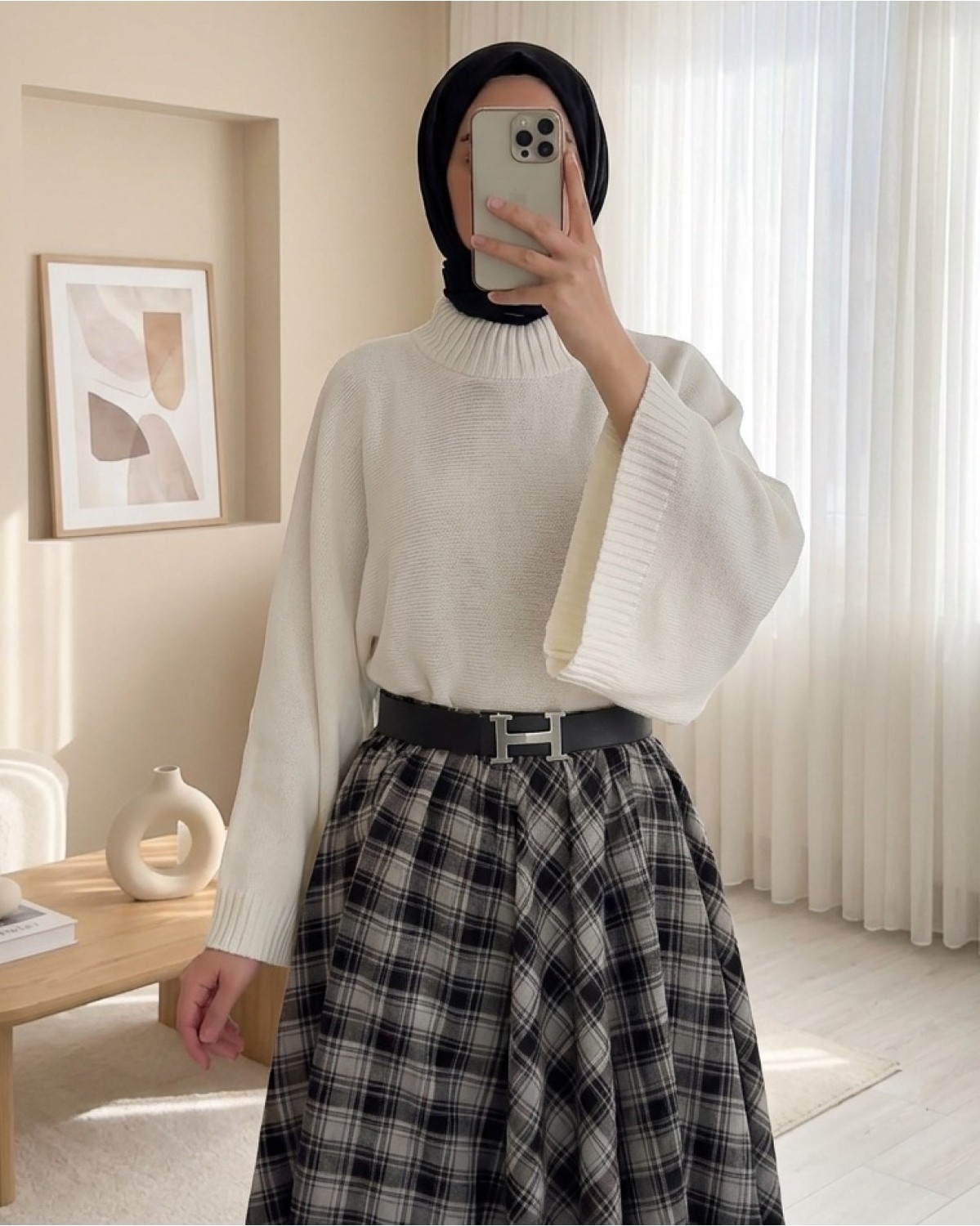 Moda Morfo Yarım Boğaz Krop Triko Kazak -Siyah görsel 6