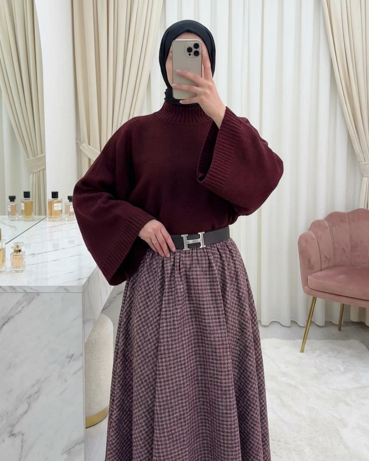 Moda Morfo Yarım Boğaz Krop Triko Kazak -Siyah