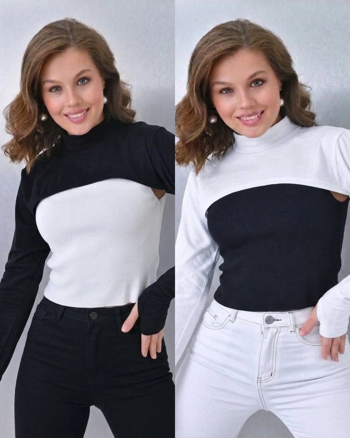 ALDAIYR 5 ADET Parmaklı Tesettür Boyunluk | Yakalı Uzun Kollu Kolluklu Body Bluz Bolero Rahat Tasarım görsel 8