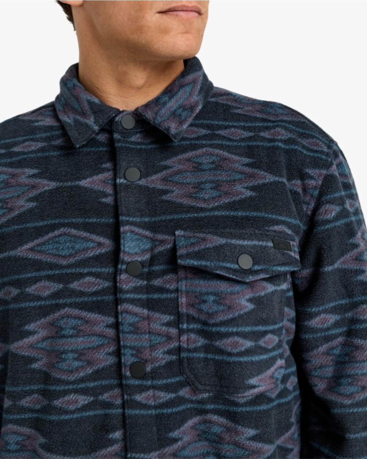 Aesco Bıllabong EBYFT00145 Furnace Flannel Erkek Polar Gömlek Siyah Mor görsel 5